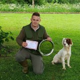 Ryan Hoggan and 10 month old Lexi win 1st place at the Central Scotland Gundog Tests